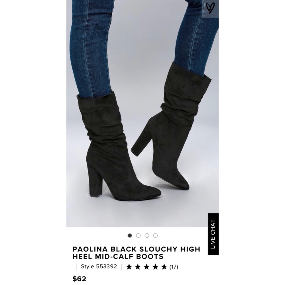 Lulu’s Suede (vegan) Slouchy Mid-Calf Booties NWOT
